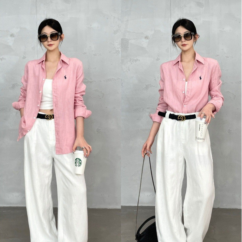 Zhiyu Multi-Color Embroidered Linen Shirt with Old Money Style, Versatile and Stylish, Sun-Protective Long-Sleeve T-Shirt for Women in Summer