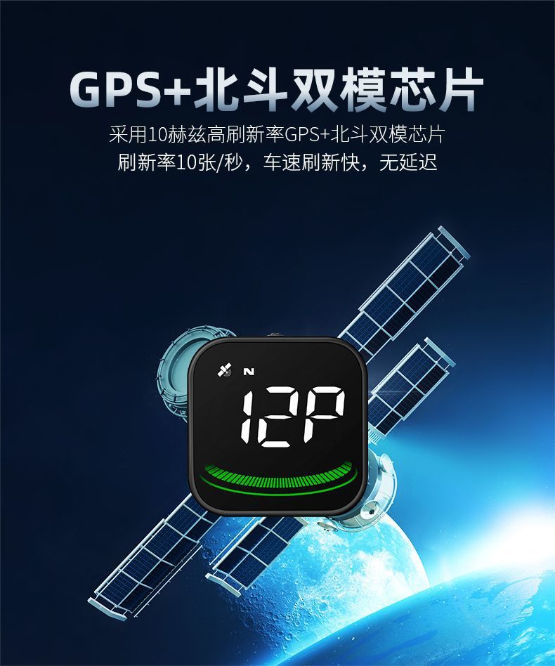 L5U car HUD head-up display car universal GPS speed mileage compass speeding alarm Gao Qingping
