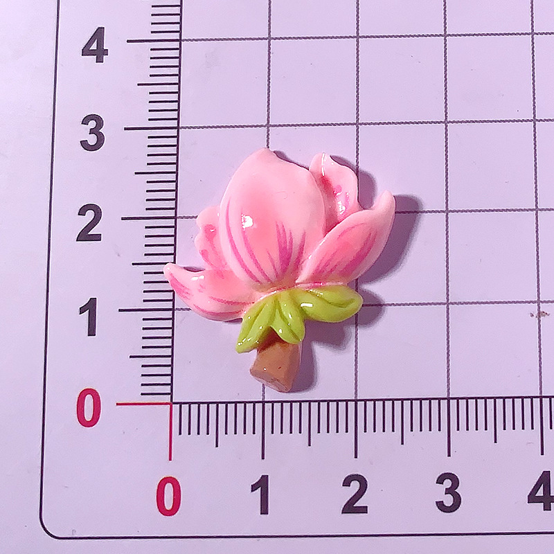 Nuevos accesorios de resina de bricolaje de flor de durazno rosa de dibujos animados, pegamento de crema, carcasa para teléfono móvil, accesorios para el cabello, zapatos, colgantes de hebilla, materiales hechos a mano