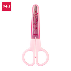 Deli Stationery 6021 Scissors for Students and Children Small Round Head Cute Cartoon Handmade DIY Safety Scissors Wholesale