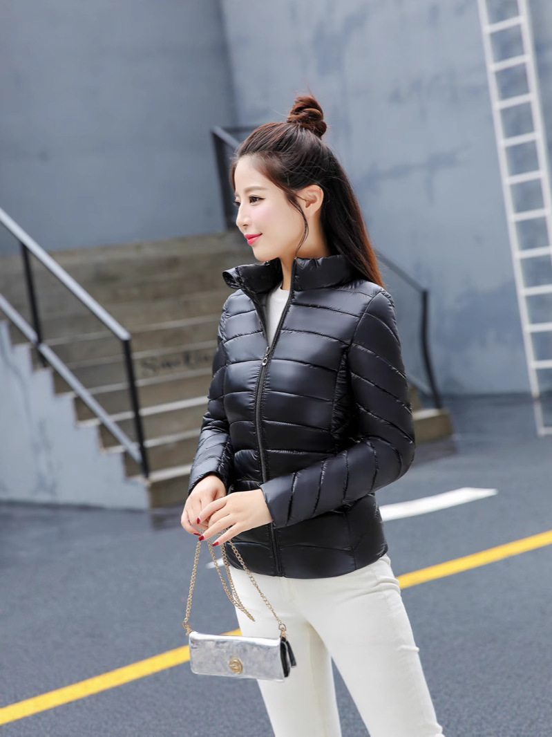 면 코트 여성 짧은 스탠드 칼라 한국어 버전 2025 새로운 다운 면 코트 학생 슬림하고 얇고 슬림한 따뜻한 면 재킷