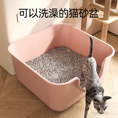 猫砂盆の特大サイズは、外に飛び散らないようにして、開放的な猫トイレの特大猫砂盆は掃除しやすい