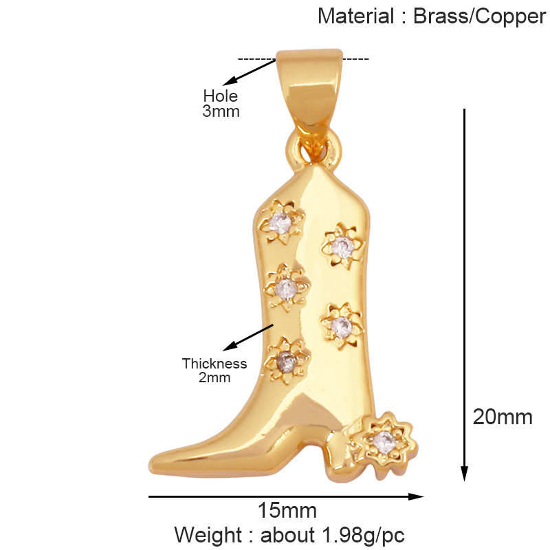 2g Weight Pendant Jewelry Making Type 15 * 20mm Jewelry Making Size DIY Jewelry Accessories Classification 1 Piece Quantity Copper Material Bag, Boots, Shoe Pattern All Seasons Season Polished Finish Plating Design Elegant, Sweet, Classic Style Style 1 Piece 15 * 20mm Copper Bag Boots Shoe Polished Pendant DIY Jewelry Accessories 11