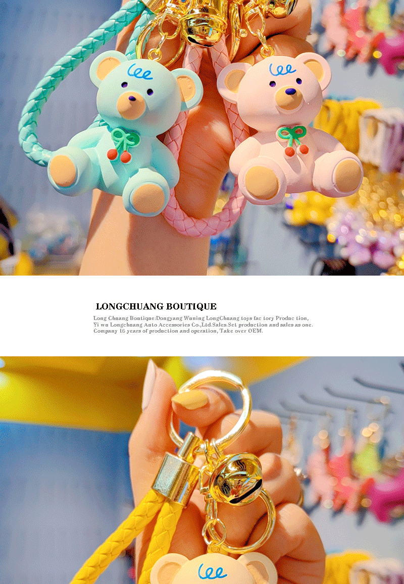 1 Piece Cartoon Style Cute Bear Resin Unisex Bag Pendant Keychain display picture 3