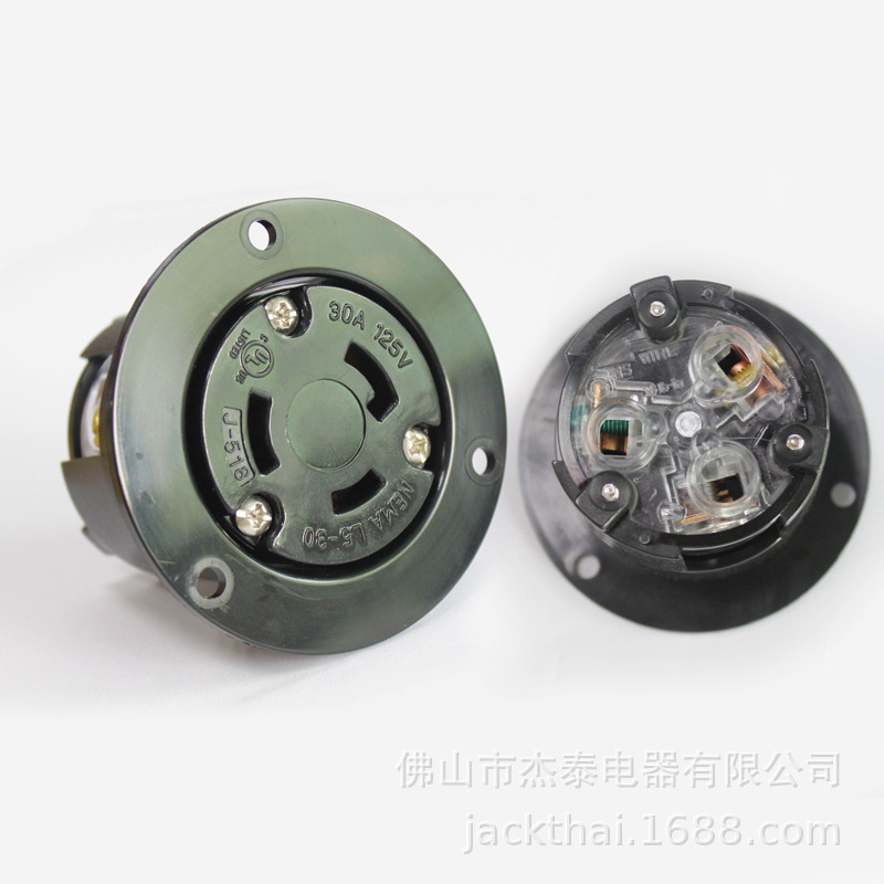 NEMA L5-30R插座,出口北美插座,逆变器30A125V认证插座,储能机柜