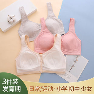 Middle-aged and elderly mothers front buckle push up spring and summer thin breathable wireless vest front button underwear bra