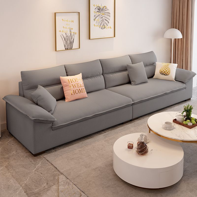 Italian Minimalist Cotton and Linen Fabric Sofa Three-Seater Living Room No-Wash Modern Small Apartment