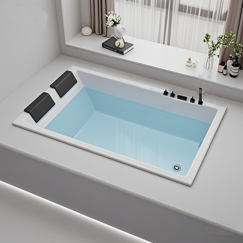 Acrylic Embedded Rectangular Double Bathtub Hotel Beauty Salon Home Adult and Children Embedded Large Bathtub