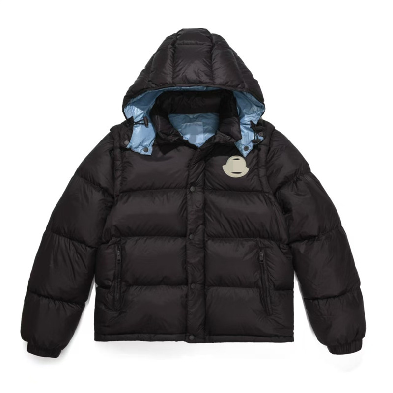 M Brand High Version down Jacket with Detachable Hood and Sleeves, Two-In-One Convertible Vest, Unisex Cyclone