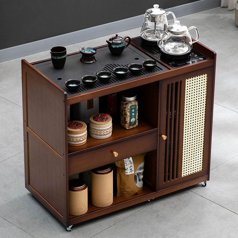 Мобильный маленький чайный стол Чайный шкаф Домашний балкон чайный стол