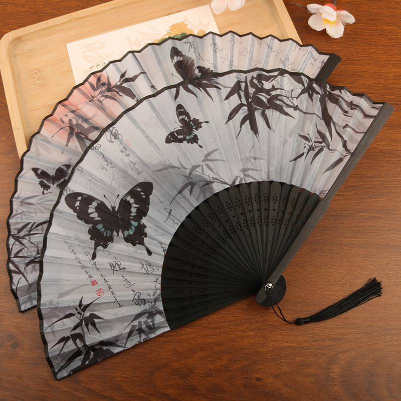 Ink Painting Folding Fan Portable Ancient Style Hanfu Traditional Dance Chinese Qipao Summer Bamboo Fan Folding Fan Ink Painting Folding Fan Portable Ancient Style Hanfu Traditional Dance Chinese Qipao Summer Bamboo Fan Folding Fan