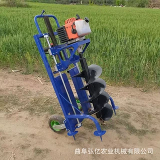 批发单人脚踏地钻打孔机果园立柱地基埋桩农用打地锚多用途钻坑机