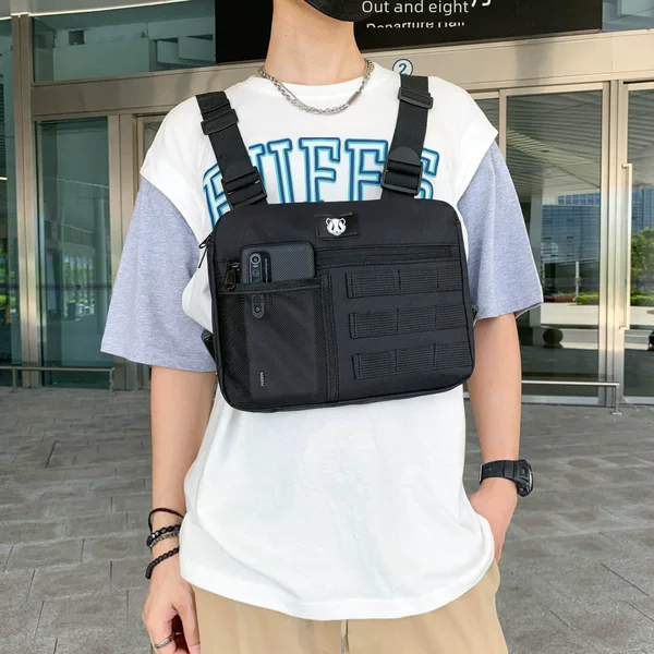 Hong Kong Style Trendy Brand Street Work Bag Casual Sports Running Vest Bag Vest Bag Workwear Functional Style Tactical Backpack