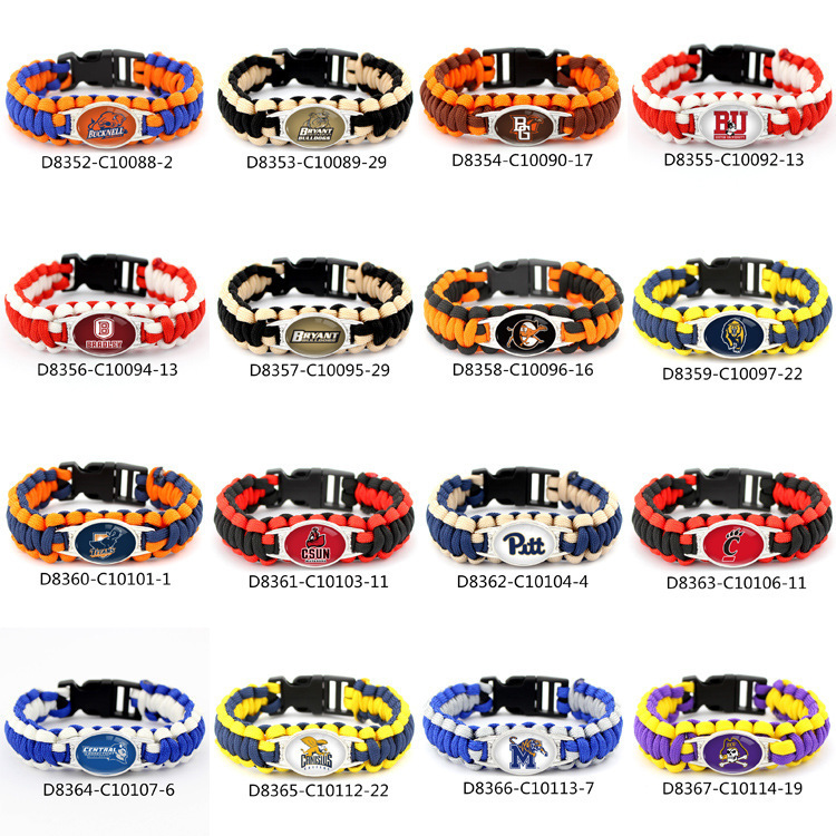 32 Nfl Football Teams Ncaa Paracord Bracelet Mlb Athlete Survival Buckle Woven Bracelet Handmade