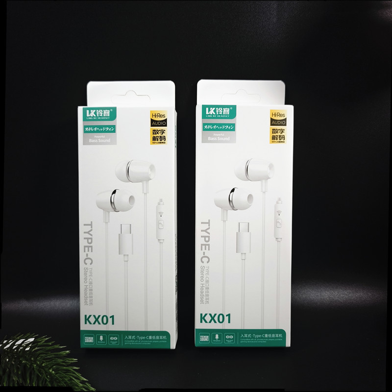 Auriculares tipo C con chip digital Lingke para llamadas controladas por cable Auriculares TypeC de boca plana Xiaomi Huawei