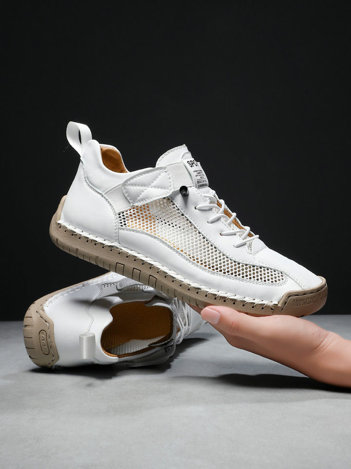 Giày thể thao lưới thoáng khí unisex form rộng phong cách năng động — 9889 màu kaki, 9889 màu trắng, 9889 màu xám, 9889 xanh da trời chi tiết 1