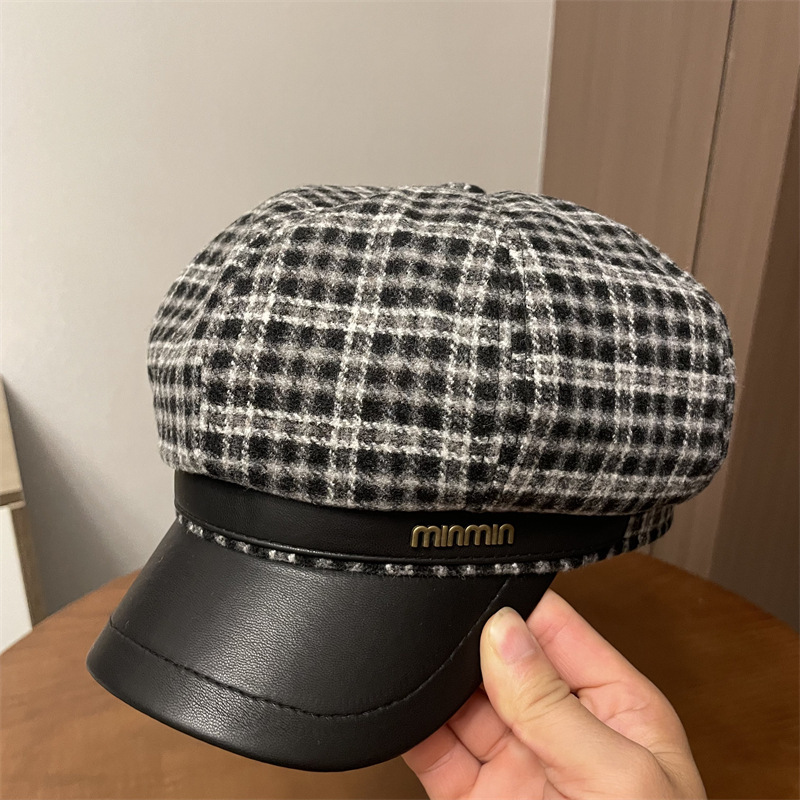 Min octagonal hat camouflage-black