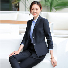 职业西服套装女士2024新款韩版干练气质售楼部前台接待工作服正装