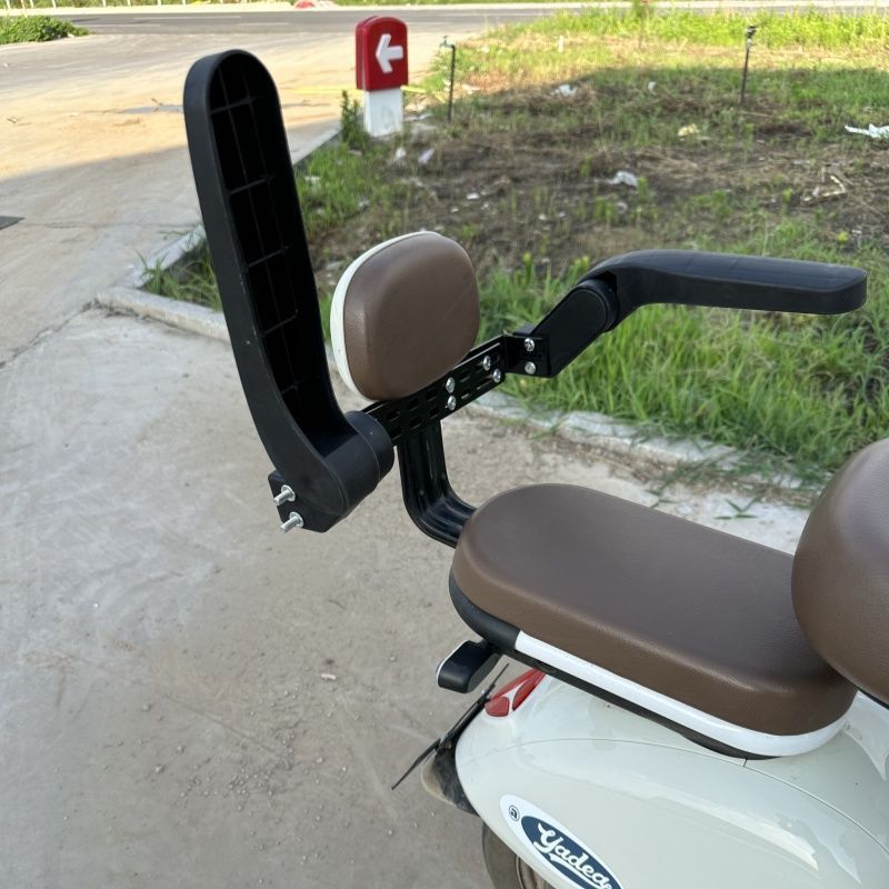 Rotatable Scooter with Guardrail, Electric Vehicle Rear Child Seat, Battery Vehicle Anti-Fall Folding Armrest