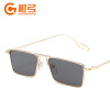 Trend green sunglasses, metal glasses, 2021 collection, European style, internet celebrity