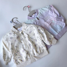 外贸现货碎花春夏防晒碎花外套25春秋女童防风童装拉链开衫稳定货