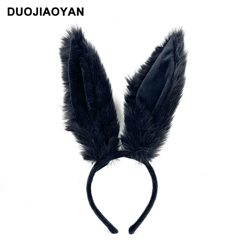 Headband Red Rabbit Lace Ears, Handmade Hair Accessory, High-Quality Graduation Party Style