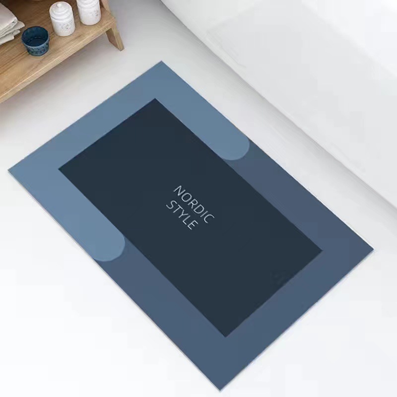 Alfombrilla de baño de tierra de diatomeas antideslizante para dropshipping transfronterizo Temu, alfombrilla de suelo para baño, alfombrilla de inodoro absorbente de agua de secado rápido, alfombrilla para puerta.
