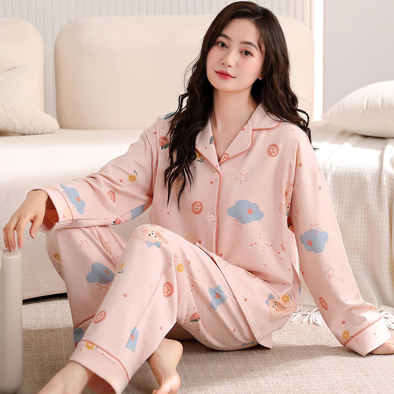 Factory Wholesale Pajamas for Women 2026 Spring, Autumn and Winter Soft Long-Sleeved Thin Young Mother's Home Wear Set