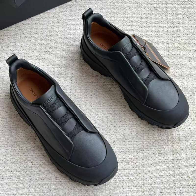 ZZ New Men's Shoes Suede Casual Shoes Outdoor sneaker Cross-elastic Band Thick Bottom Light Bottom Low-top Shoes for Men