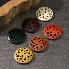 復古木頭扣子女衣服毛呢大衣外套圓形紐扣配件兒童毛衣開衫鈕扣男