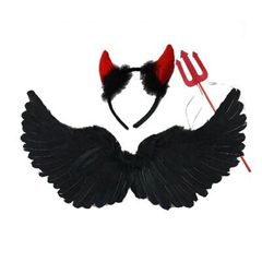 ハロウィーンの天使の翼の道具大人lolitaの花の子供のショーの悪魔の翼の黒い羽の子供のおもちゃ