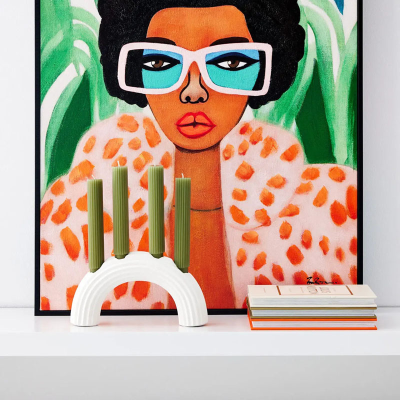 INS Estilo nórdico cerámica blanco candelabro decoración llanura embrión vela titular foto props invitado decoración de escritorio Decoración