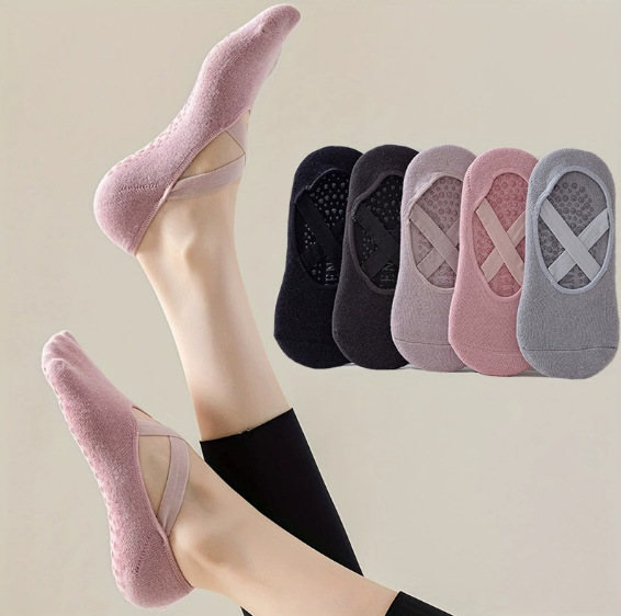 Summer New Women's Yoga Socks Indoor Pilates Sports Floor Socks Solid Color Protective Strap Fitness Sports Socks Summer New Women's Yoga Socks Indoor Pilates Sports Floor Socks Solid Color Protective Strap Fitness Sports Socks