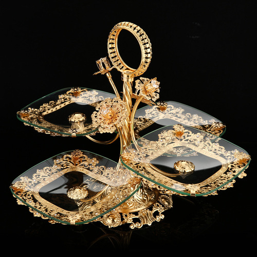 European-style fruit tray for home living room coffee table creative fruit bowl multi-layer light luxury exquisite wedding snack tray decoration wholesale