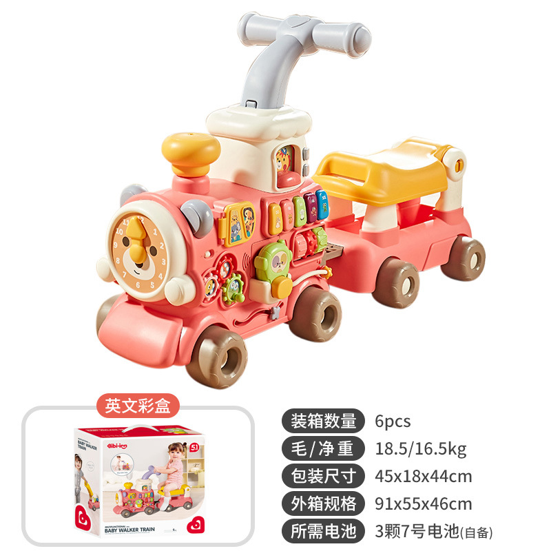 Nuevos productos transfronterizos juguetes de caminantes infantiles multifuncionales tren pequeño carro de mano juguetes recién nacidos para aprender a caminar