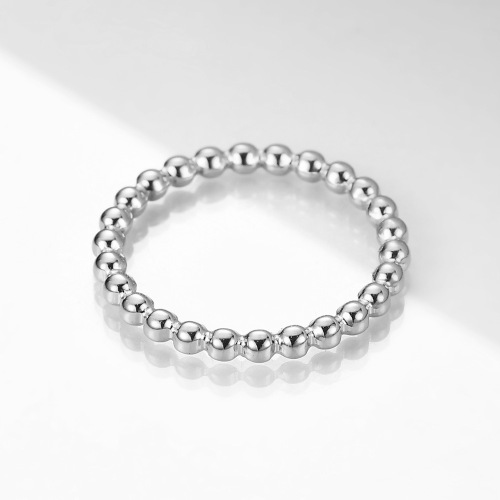 European and American cross-border ins fashion personality simple geometric round beads 2MM couple ring stainless steel titanium steel ring wholesale
