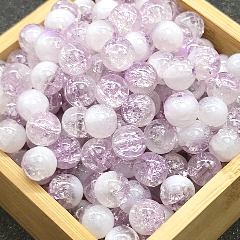 10mm nuevo semi-blanco cuentas de palomitas de maíz de color esmalte de vidrio de alta Blanco roto estalló cuentas sueltas pulsera collar de cuentas de la joyería Accesorios