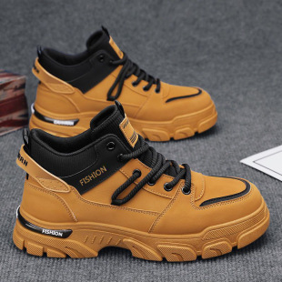Boots Men's Shoes 2025 New Autum Non-Slip Waterproof Wear-Resistant Work Boots Men's Outdoor High-Top Sports Sneakers
