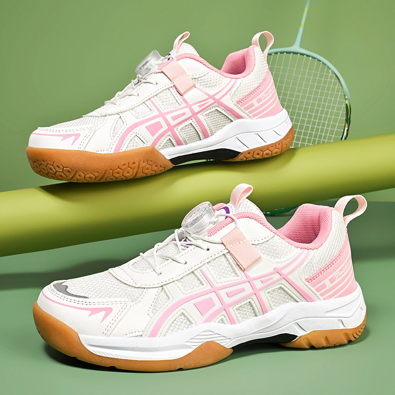 2025 zapatillas de bádminton de otoño para niños botón giratorio para niños tenis de mesa para niñas zapatillas de tenis deportivas casuales