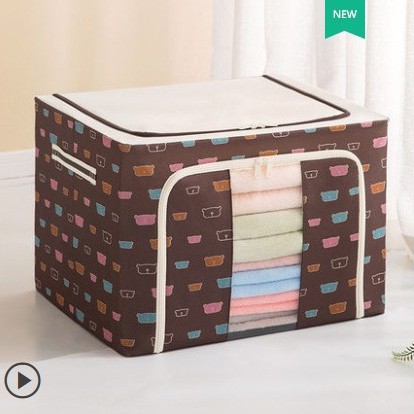 Caja de almacenamiento de edredón de tela Oxford, armario plegable para el hogar, caja de almacenamiento con marco de acero, caja de almacenamiento móvil de gran capacidad para el hogar