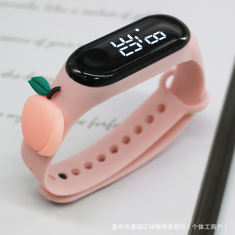 Creative Children's Time Display Cartoon Fruit Doll Watch, Student Led Touch-Operated Portable Electronic Bracelet