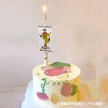 惊喜小丑生日蜡烛横幅搞怪儿童男女孩蛋糕装饰整人布置