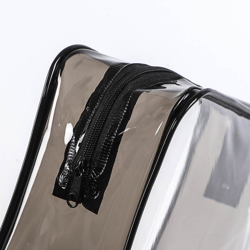 Bolsa de maquillaje de PVC impermeable bolsa de maquillaje de viaje bolsa de almacenamiento con cremallera transparente de gran capacidad bolsa de lavado separación seca y húmeda