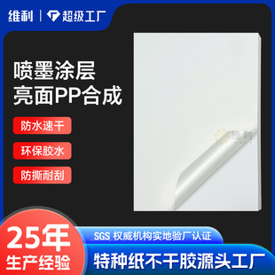 Inkjet Glossy Pp Synthetic Self-Adhesive Sticker Custom Printed Color Spray Glossy Label Sticker Wine Label Tea Seal Sticker