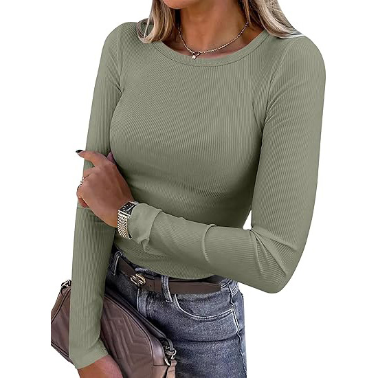 Women's Long Sleeve Top Autumn Winter Outerwear Inner T-Shirt Milk Silk Polyester Base Layer Shirt_ecoleips.com