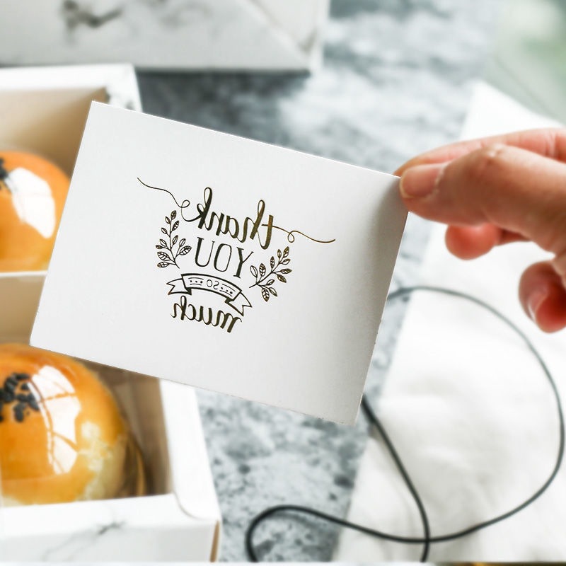 鲜铵穿戴甲卡片可定烫金贺纸店小卡片烘焙装饰祝福语留言卡