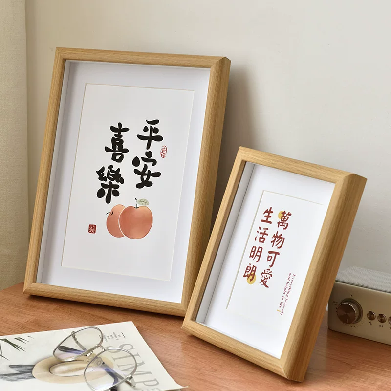Wooden table wall photo frame, 8 inch