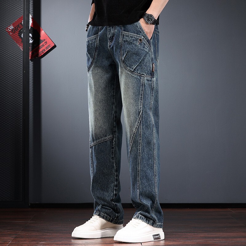Cargo Jeans Men's 2025 Autumn and Winter New American Retro Washed Old Trendy Brand Loose Straight Long Pants Cargo Jeans Men's 2025 Autumn and Winter New American Retro Washed Old Trendy Brand Loose Straight Long Pants