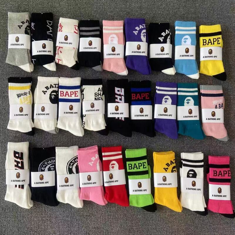 Ape Head Socks Towel Bottom Men and Women Couple Street Trendy High-top Basketball Socks Fashion Leak Skate Socks Sports