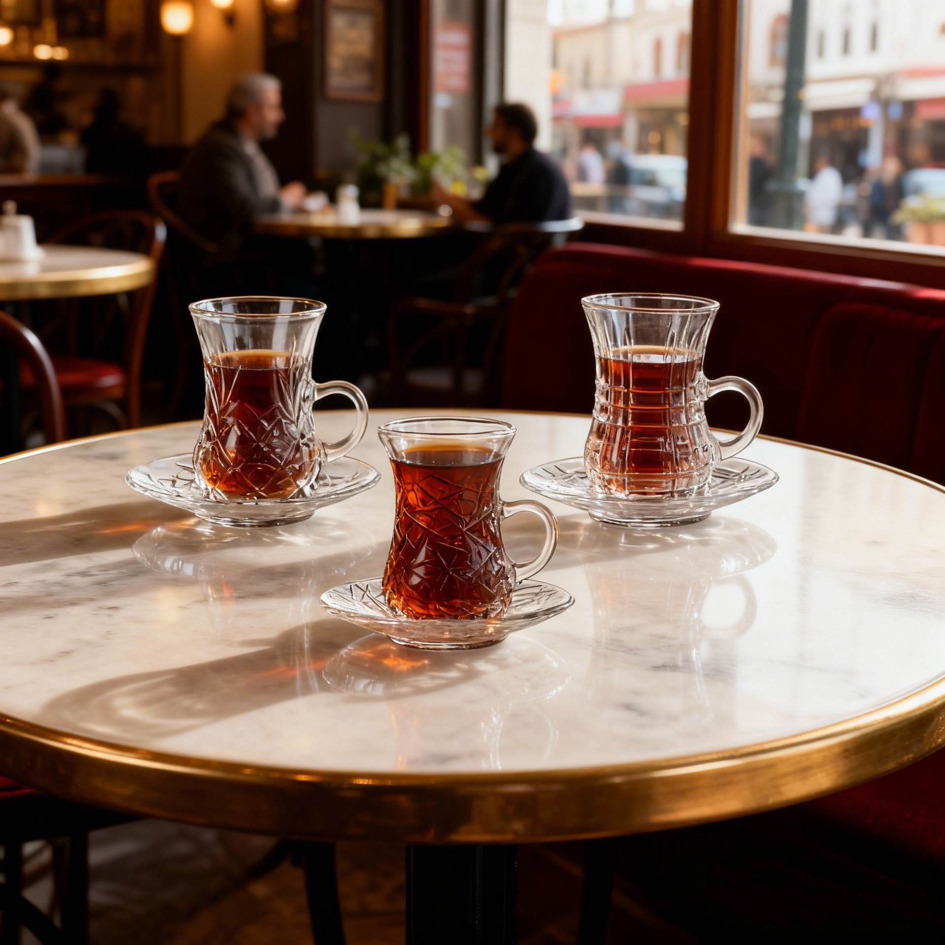 Gran por mayor simple resistente al calor mango de taza de té de vidrio taza de café plato conjunto taza de té turco